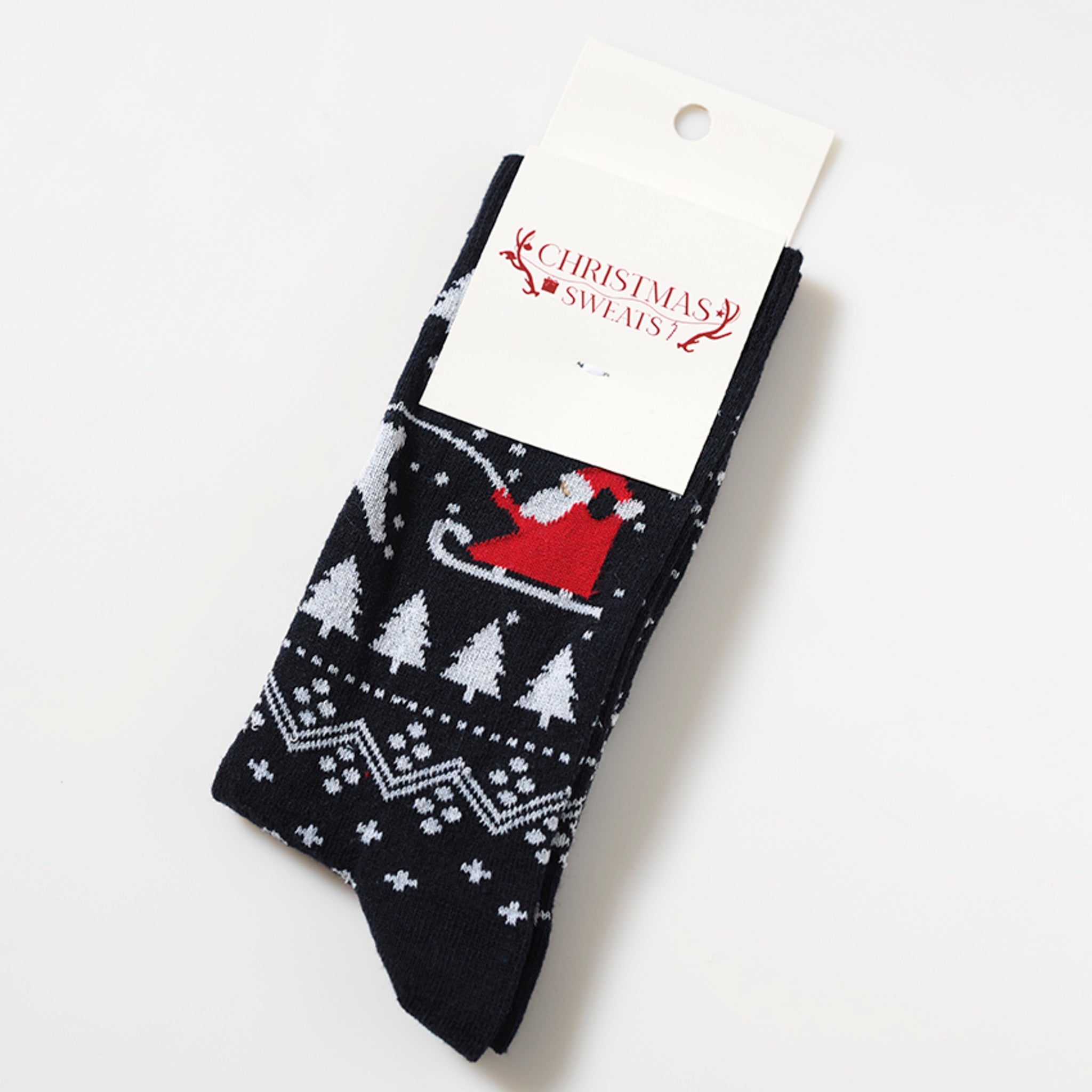 Un paio di calzini natalizi neri.